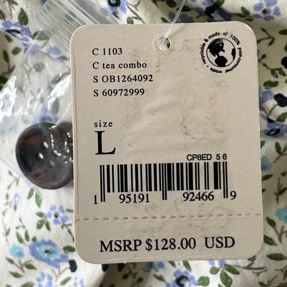 Free People Women's Petunia Cotton Mini Dress Tea Combo New With Tags - Picture 9 of 16